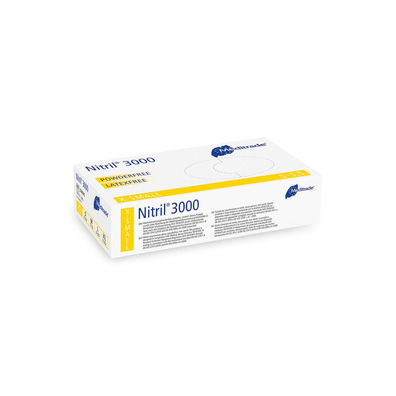 Nitril® 3000
 Untersuchungshandschuh aus Nitril, puderfrei, X-Large (9), Large (8-8,5), Medium (7-7,5), Small (6-6,5), Small (6-6,5), X-Small (5,5), 1280XL, 
 1280L, 
 1280M, 
 1280S, 
 1280XS