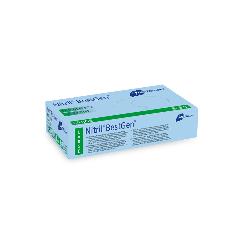 Nitril® BestGen®
 Untersuchungshandschuh aus Nitril, puderfrei, XX- Large (10), X-Large (9), Large (8-8,5), Medium (7-7,5), Small (6-6,5), Small (6-6,5), X-Small (5,5), 1286XXL, 
 1286XL, 
 1286L, 
 1286M, 
 1286S