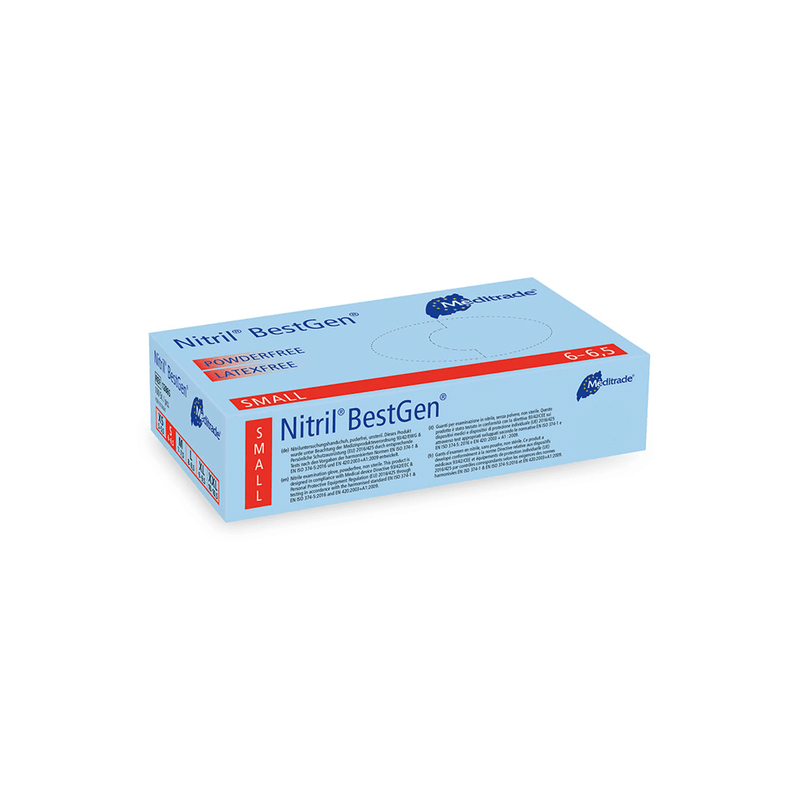 Nitril® BestGen®
 Untersuchungshandschuh aus Nitril, puderfrei, XX- Large (10), X-Large (9), Large (8-8,5), Medium (7-7,5), Small (6-6,5), Small (6-6,5), X-Small (5,5), 1286XXL, 
 1286XL, 
 1286L, 
 1286M, 
 1286S