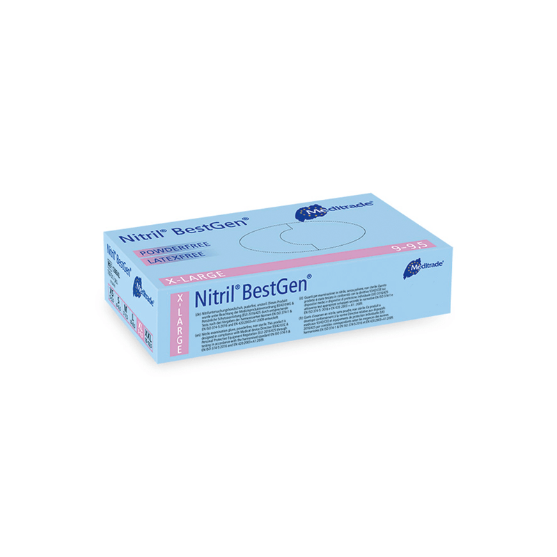 Nitril® BestGen®
 Untersuchungshandschuh aus Nitril, puderfrei, XX- Large (10), X-Large (9), Large (8-8,5), Medium (7-7,5), Small (6-6,5), Small (6-6,5), X-Small (5,5), 1286XXL, 
 1286XL, 
 1286L, 
 1286M, 
 1286S
