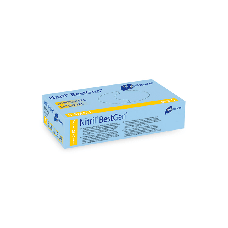 Nitril® BestGen®
 Untersuchungshandschuh aus Nitril, puderfrei, XX- Large (10), X-Large (9), Large (8-8,5), Medium (7-7,5), Small (6-6,5), Small (6-6,5), X-Small (5,5), 1286XXL, 
 1286XL, 
 1286L, 
 1286M, 
 1286S