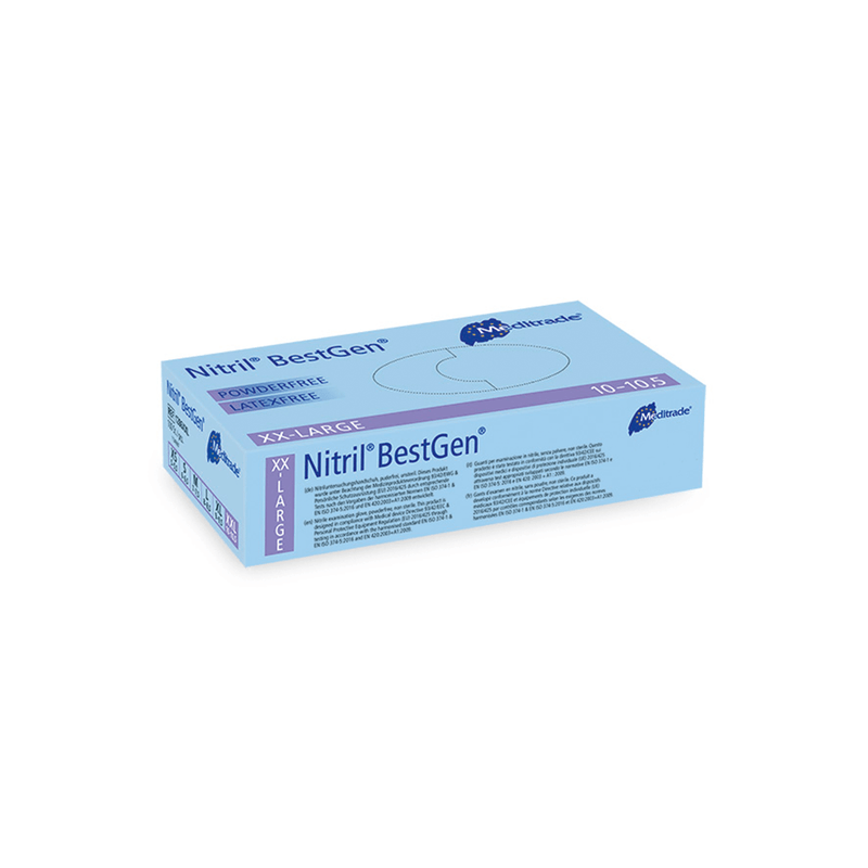 Nitril® BestGen®
 Untersuchungshandschuh aus Nitril, puderfrei, XX- Large (10), X-Large (9), Large (8-8,5), Medium (7-7,5), Small (6-6,5), Small (6-6,5), X-Small (5,5), 1286XXL, 
 1286XL, 
 1286L, 
 1286M, 
 1286S