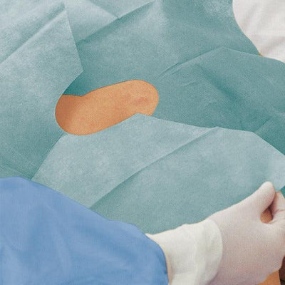 Foliodrape® Protect Lochtuch steril, einzeln verpackt, 45 x 75 cm, Ø 7cm, 75x90 cm, Ø 10cm, zur sterilen Abdeckung von Patienten im OP, in der Ambulanz, auf der Station und in der Praxis, 277503, 277511 - Notemed Medizintechnik 