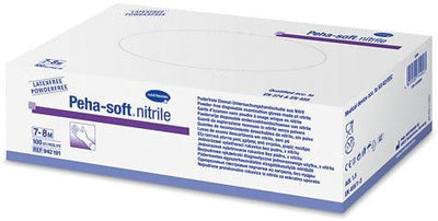Peha-soft nitrile puderfrei strapazierfähiger medizinischer Handschuh, Einmal-Untersuchungs- /Schutzhandschuhe, Gr. XS/S/L/XL, Pkg. á 90 / 100 Stück, Einweghandschuhe, Handschuhe, Einmal, 942189, 942190, 
942191, 
942192, 
942193 Hartmann