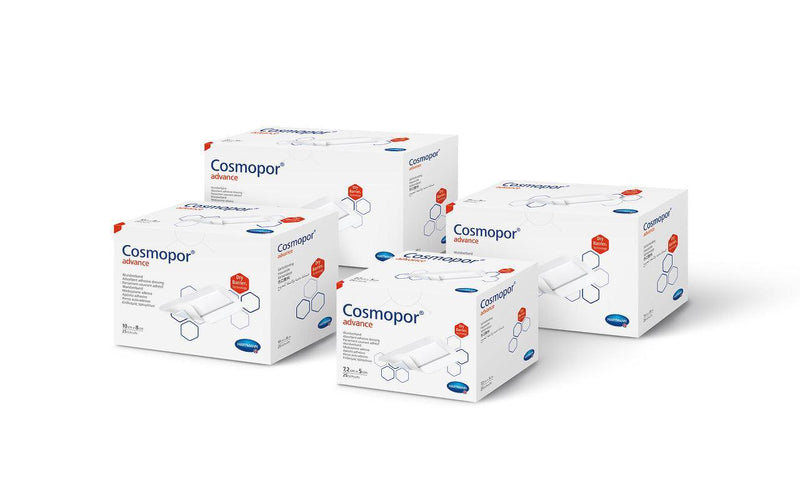 Cosmopor Advance, steril, 7,2 x 5 cm, 10 x 6 cm, 10 x 8 cm, 15 x 8 cm, 20 x 10 cm, 25 x 10 cm, 35 x 10 cm, Wundverband, Pflaster, Wundpflaster, Wundschnellverband, 901018, 901010, 901011, 901013, 901014, 901015, 901016 901017 - Notemed Medizintechnik 