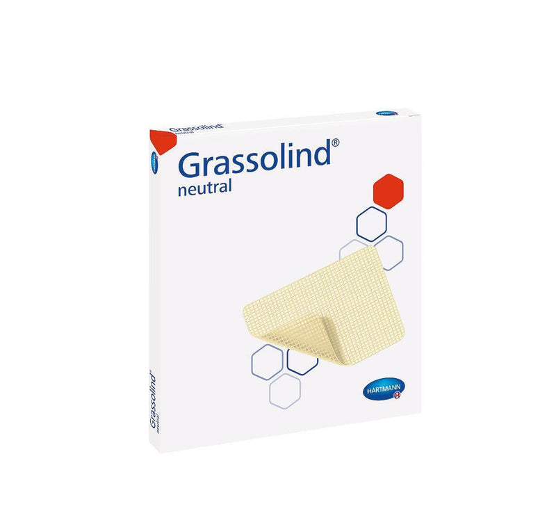 Grassolind 5 x 5 cm, 7,5 x 10 cm, 10 x 10 cm, 10 x 20 cm, 20 x 20 cm, Salbenkompresse mit dem weitmaschigen Baumwollgewebe, 499310, 499350, 499313, 499353, 499314, 499354, 499336, 499315 - Notemed Medizintechnik 