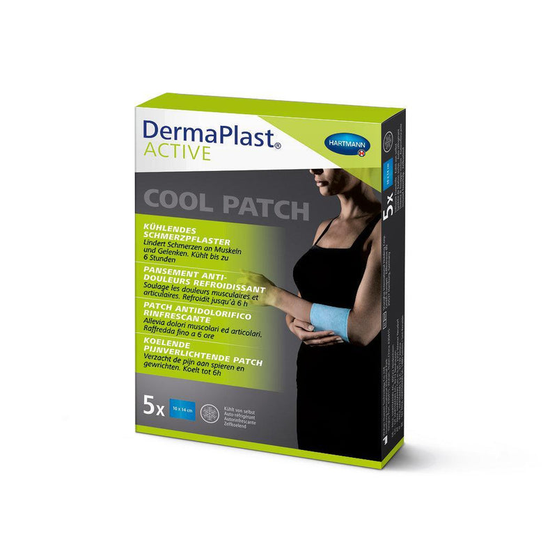 DermaPlast Active Cool Patch 10x14cm, Selbstkühlendes Pflaster zur Reduzierung von Schmerzen in Gelenken und Muskeln, 522014 - Notemed Medizintechnik 