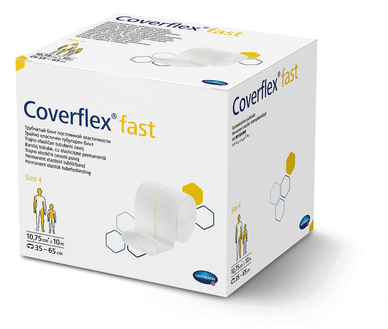 Coverflex fast, dauerelastischer Schlauchverband, Gr.1 (3,5cm x 10m), Gr.2 (5cm x 10m) Gr.3 (7,5cm x 10m), Gr.4 (10,75cm x 10m), Gr.5 (17,5cm x 10m), 931025, 
931026, 
931027, 
931028, 
931029 - Notemed Medizintechnik 