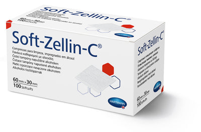 Soft-Zellin-C 60 x 30 mm, Alkoholtupfer zur Hautreinigung, Zelletten, Tupfer, Zellstofftupfer, 288887 Hartmann