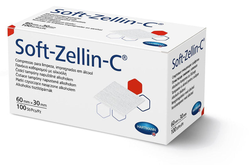 Soft-Zellin-C 60 x 30 mm, Alkoholtupfer zur Hautreinigung, Zelletten, Tupfer, Zellstofftupfer, 288887 - Notemed Medizintechnik 