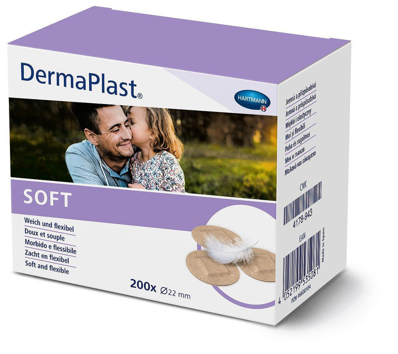 DermaPlast Soft 22 mm rund, Injektionspflaster, Pflaster, Wundverband, Pflaster, Wundpflaster, Wundschnellverband, 535382 - Notemed Medizintechnik 
