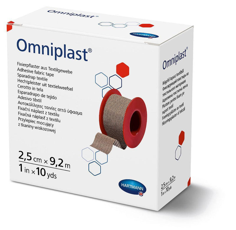 Omniplast auf Kunststoffspulen, Verbandfixierung, 9,2 m lang, Spulenpflaster, Fixierpflaster, 1,25 cm x 9,2 m, 2,5 cm x 9,2 m, 5 cm x 9,2 m, 900573, 900452, 900574, 900453, 900575, 900454 - Notemed Medizintechnik 