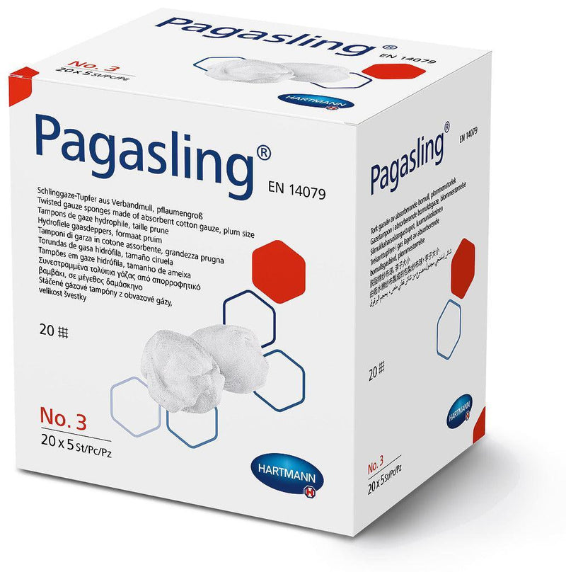 Pagasling steril, saugstarker Schlinggazetupfer, Gazetupfer, Tupfer zur Absorption und Wundreinigung Gr. 3, Gr. 4, Gr. 5, 481274, 481284, 481414, 481409, 481400 - Notemed Medizintechnik 