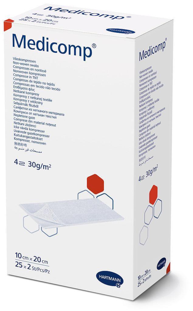 Medicomp steril 5x5 cm, 7,5 x 7,5 cm, 10 x 10 cm, 10 x 20 cm, 411074, 
411072, 
411064, 
411075 - Notemed Medizintechnik 