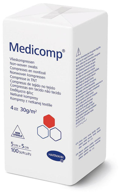 Medicomp unsteril 5x5 cm, 7,5 x 7,5 cm, 10 x 10 cm, 10 x 20 cm, 421821, 
421823, 
421825, 
421827 Hartmann