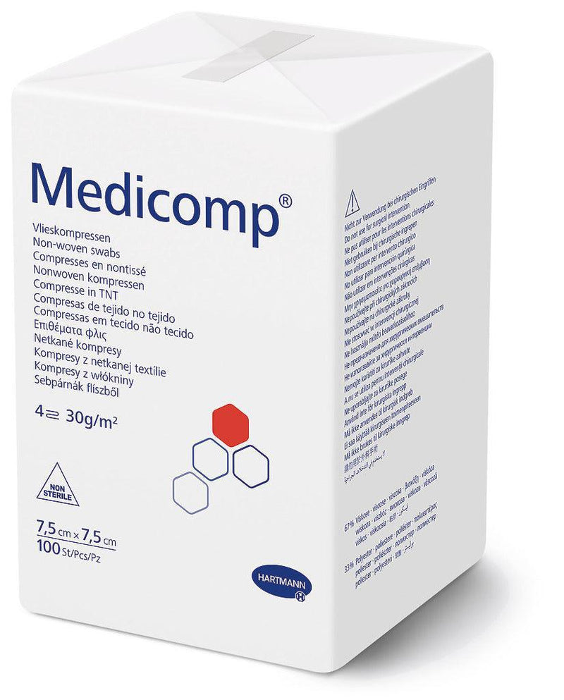 Medicomp unsteril 5x5 cm, 7,5 x 7,5 cm, 10 x 10 cm, 10 x 20 cm, 421821, 
421823, 
421825, 
421827 - Notemed Medizintechnik 