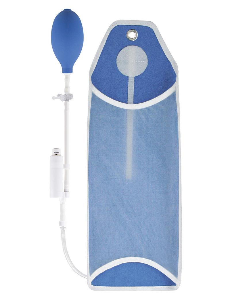 Dispo Infusor 500, 1000, 3000 mit Handgebläse, Dreiwegehahn und farbkodierter Druckanzeige - Taschenform mit Schlaufe - Notemed Medizintechnik 