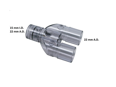 Y-Konnektor, gerade, 15 mm I.D./22 mm A.D., Pkg. / 10 Stück - Notemed Medizintechnik 