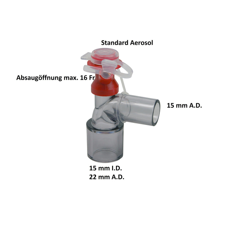 Tube Inhaler, zur Applikation von handelsüblichen Dosieraerosolen an intubierten Patienten, Pkg. / 10 Stück - Notemed Medizintechnik 