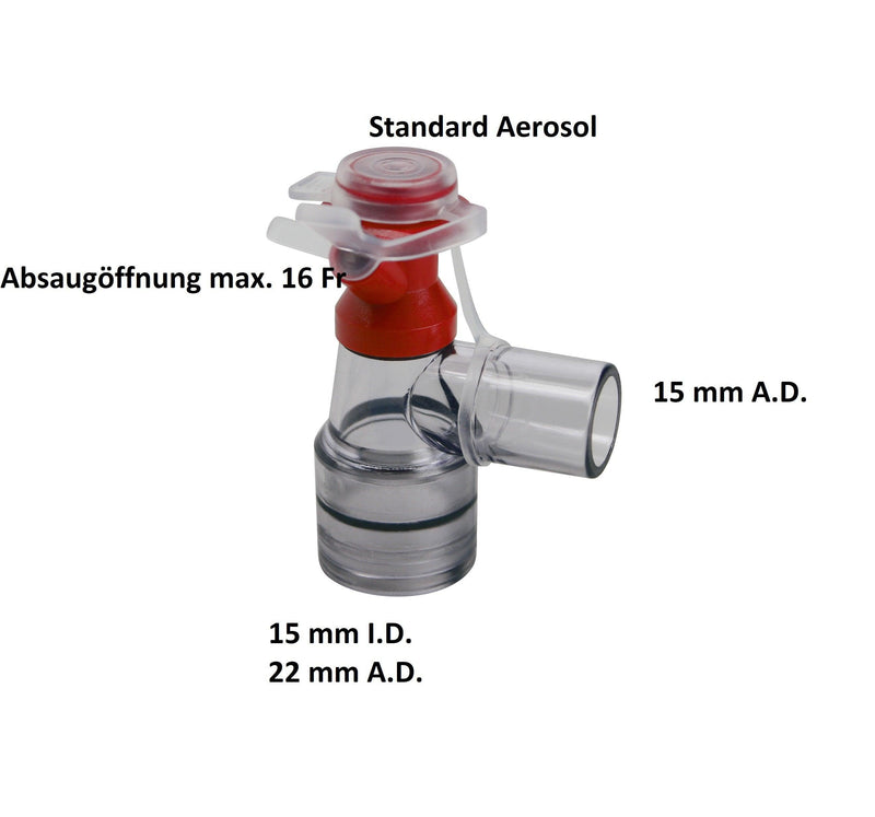 Tube Inhaler, zur Applikation von handelsüblichen Dosieraerosolen an intubierten Patienten, Pkg. / 10 Stück - Notemed Medizintechnik 
