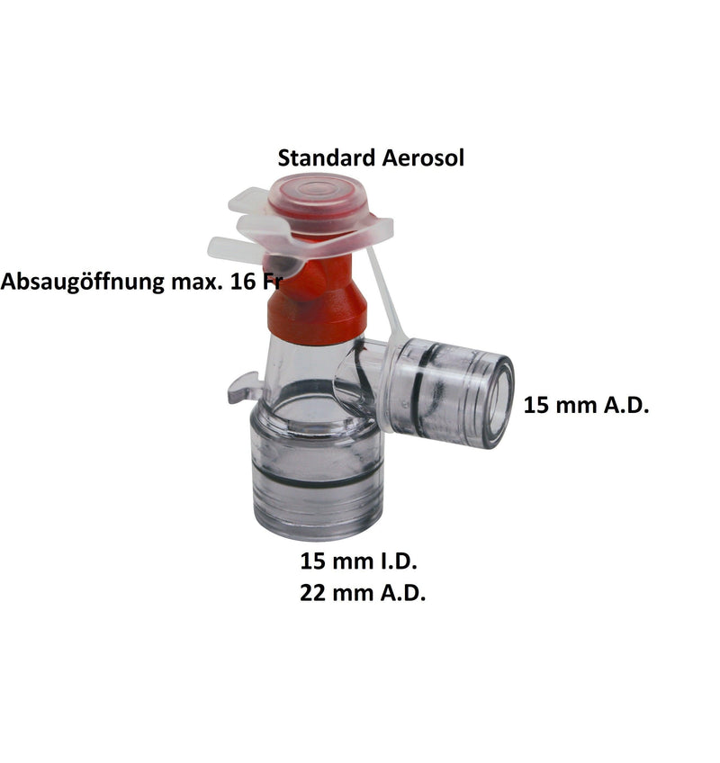 Tube Inhaler, zur Applikation von handelsüblichen Dosieraerosolen an intubierten Patienten, Pkg. / 10 Stück - Notemed Medizintechnik 