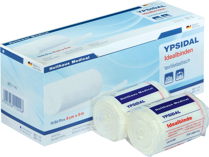 YPSIDAL Idealbinde DIN 61 632, Klinikpackung, lose in Schachtel, Kompressionsbinde, 6 cm x 5 m, 8 cm x 5 m, 10 cm x 5 m, 12 cm x 5 m - Notemed Medizintechnik 