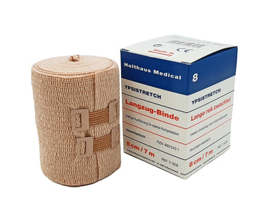 YPSISTRETCH Langzug-Binde kräftig, Klinikpackung, Dauerelastische Binde, lose in Schachtel, 8 cm x 7 m, 10 cm x 7 m, 12 cm x 7 m, 20 cm x 7 m Holthaus