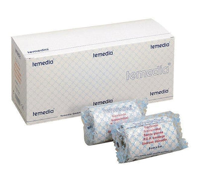 Temedia-SPEZIAL Gipsbinde, Schnellgipsbinde, zur Ruhigstellung bei Frakturen, 6 cm x 2 m, 8 cm x 2 m, 10 cm x 2 m, 12 cm x 2 m, 16 cm x 2 m - Notemed Medizintechnik 