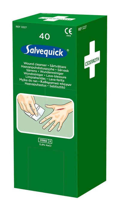 Salvequick Wundreinigungstücher 40 Stück im Spender 10 x 14cm, 35640 - Notemed Medizintechnik 