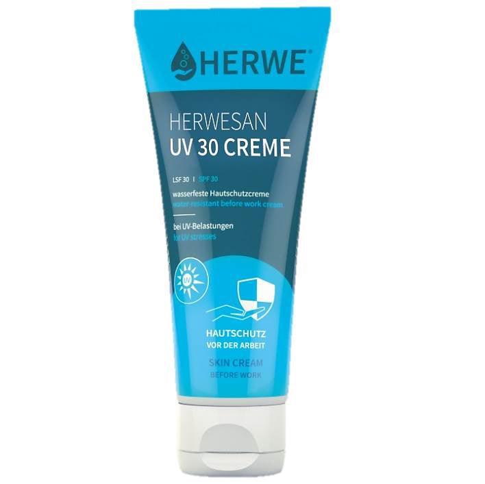 Herwesan UV 30 Hautschutzcreme 100 ml, wasserfeste, O/W-Hautschutzcreme mit hochwirksamem Breitband-Strahlenfilter, 38382 - Notemed Medizintechnik 