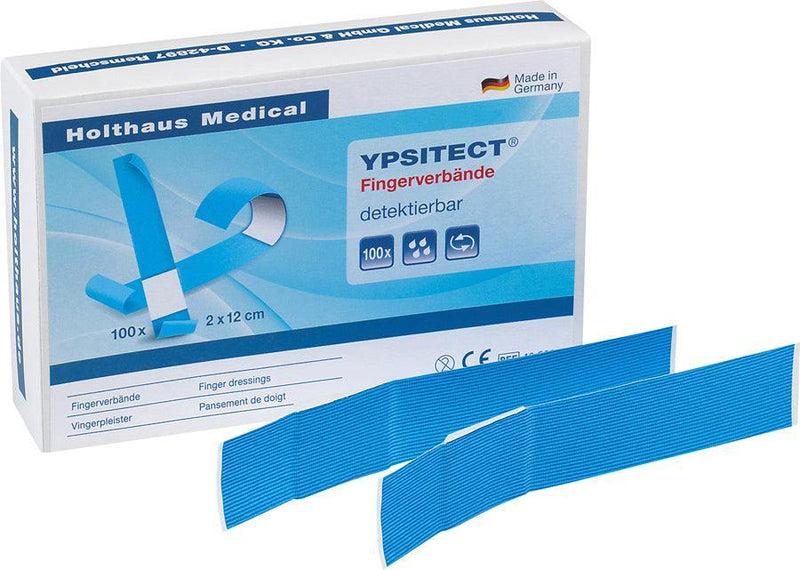 YPSITECT® Fingerverband, Detektierbar durch Aluminiumstreifen unter der Wundauflage, Packung à 100 Stück, 2 x 12 cm, 40602 - Notemed Medizintechnik 
