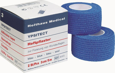 YPSITECT Heftpflaster blau, Heftpflaster zur Fixierung von Wundauflagen, 2 Stück, 3cm x 5m, 40613 - Notemed Medizintechnik 