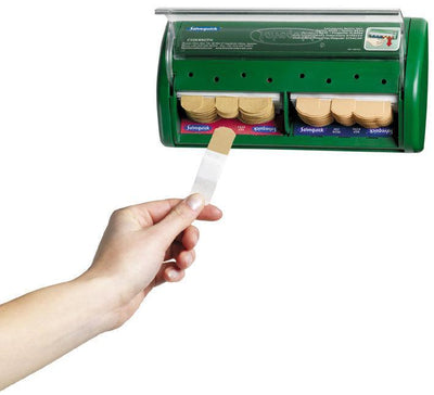 Salvequick Pflaster-Spender incl. Refill 6444 = 40 Pflaster-Strips - elastisch & Refill 6036 = 45 Pflaster-Strips - wasserfest - Notemed Medizintechnik 