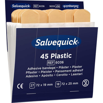 Salvequick Pflaster-Strips wasserfest 45 Stück, Ref. 6036 - Notemed Medizintechnik 