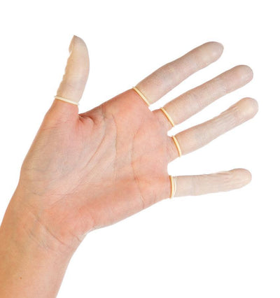 Latexfingerling, Universell einsetzbarer Einmalfingerling, M, L, XL, Packung á 100 Stück, 50217, 50218, 50219 - Notemed Medizintechnik 