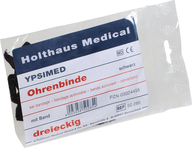 YPSIMED Ohrenbinde, Dreieckig, schwarz, 11 x 13 cm, 50285 - Notemed Medizintechnik 