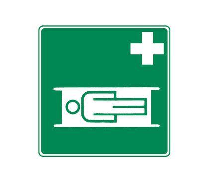 Rettungszeichen „Krankentrage“ nachleuchtend, 200 x 200 mm, 50316N Holthaus