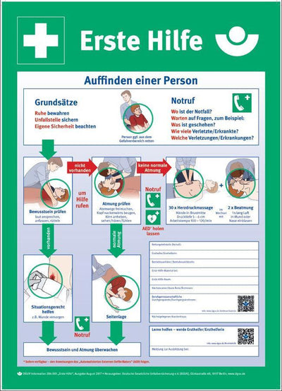 Tafel „Anleitung zur Ersten Hilfe“, 560 x 400 mm, 50322 Holthaus