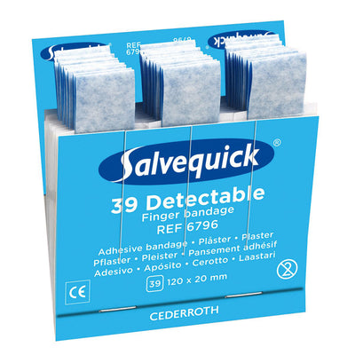 Salvequick®-Refill-Einsatz 39 Fingerverbände, detektierbar, Sofortpflaster für die schnelle Entnahme mit einer Hand, 6796 Holthaus