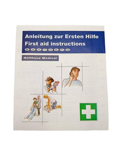 Anleitung Erste Hilfe, 8-sprachig, Folientasche, 50240 - Notemed Medizintechnik 