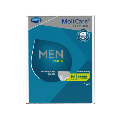 MoliCare Premium MEN PANTS 5 Tropfen M, Schutz und Sicherheit bei leichter Blasenschwäche, auf die Anatomie des Mannes abgestimmte Passform, Bauch/Hüftumfang 80-120 cm
M, 915817, PZN 14022436 Hartmann