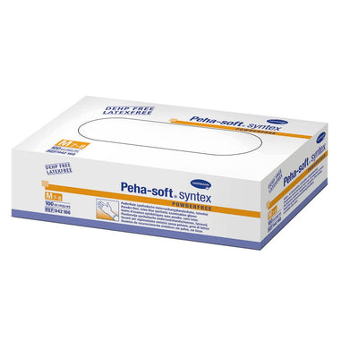 Peha-soft syntex puderfrei strapazierfähiger medizinischer Handschuh, Einmal-Untersuchungs- /Schutzhandschuhe, XS/S/L/XL, Pkg. á 100 Stück, Einweghandschuhe, Handschuhe, Einmal, 942164, 942165, 
942166, 
942167, 
942168 Hartmann