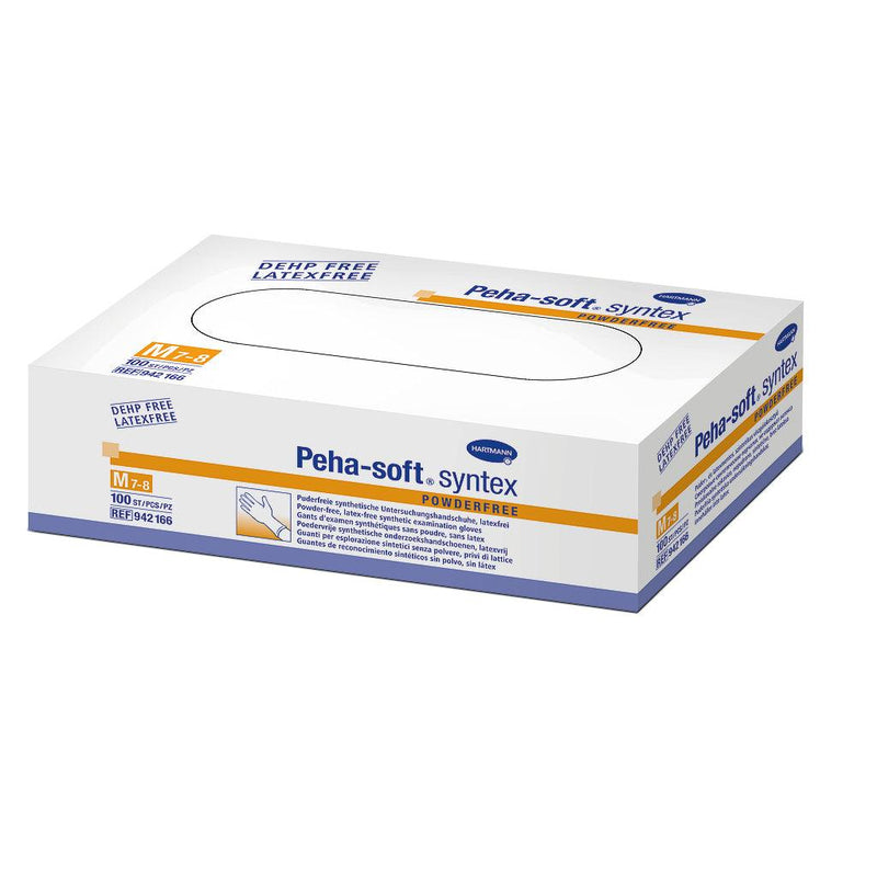 Peha-soft syntex puderfrei strapazierfähiger medizinischer Handschuh, Einmal-Untersuchungs- /Schutzhandschuhe, XS/S/L/XL, Pkg. á 100 Stück, Einweghandschuhe, Handschuhe, Einmal, 942164, 942165, 
942166, 
942167, 
942168 Hartmann