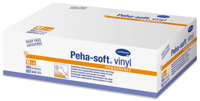 Peha-soft vinyl puderfrei strapazierfähiger medizinischer Handschuh, Einmal-Untersuchungs- /Schutzhandschuhe, Gr. XS/S/L/XL, Pkg. á 100 Stück, Einweghandschuhe, Handschuhe, Einmal, 942169, 942170, 
942171, 
942172, 
942173 Hartmann