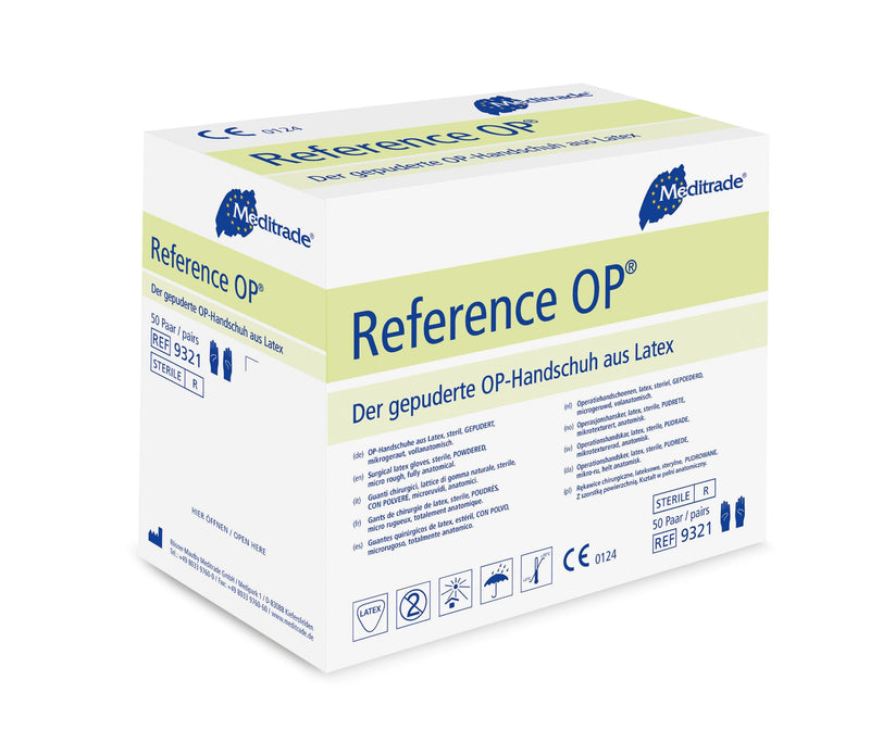 Reference™ OP, OP-Handschuh aus Latex, gepudert, Gr. 6 - Gr. 9, 93216, 932165, 93217, 932175, 93218, 932185, 93219 - Notemed Medizintechnik 
