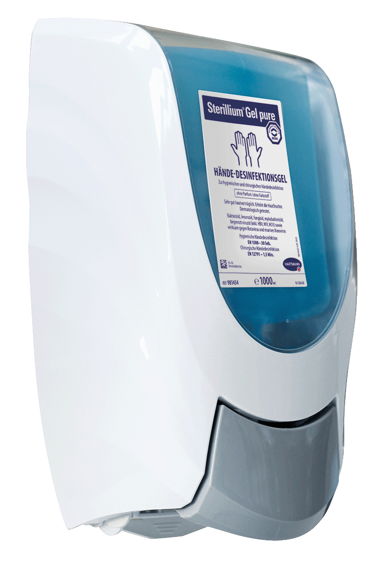CleanSafe basic Spender, CleanSafe basic - Manuell bedienbarer Kunststoff-Dosierspender, 981445 - Notemed Medizintechnik 