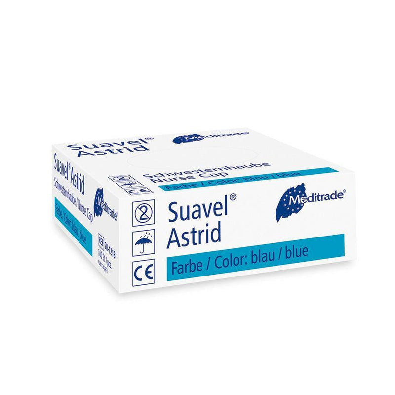 Suavel® Astrid Schwestern- und Patientenhaube, Baretthaube, blau, grün, weiß, 53 cm, 70-121W, 70-121G, 70-121B - Notemed Medizintechnik 
