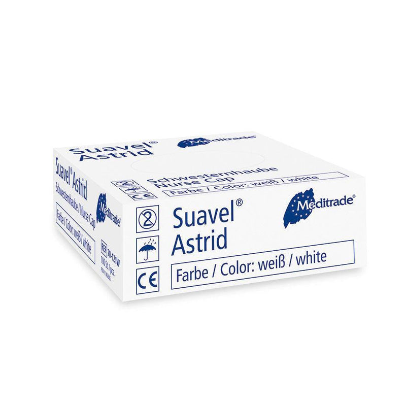 Suavel® Astrid Schwestern- und Patientenhaube, Baretthaube, blau, grün, weiß, 53 cm, 70-121W, 70-121G, 70-121B - Notemed Medizintechnik 