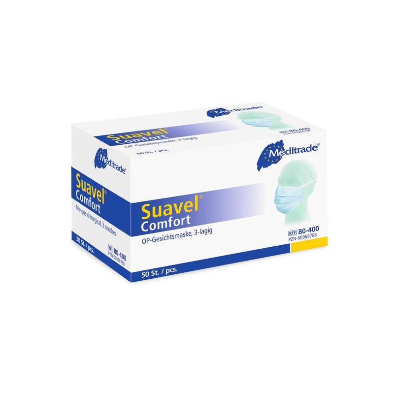 Suavel® Comfort, Mundschutz, OP-Maske zum Binden, blau, OP-Maske nach EN 14683, Typ II, 80-400, 80-402 - Notemed Medizintechnik 