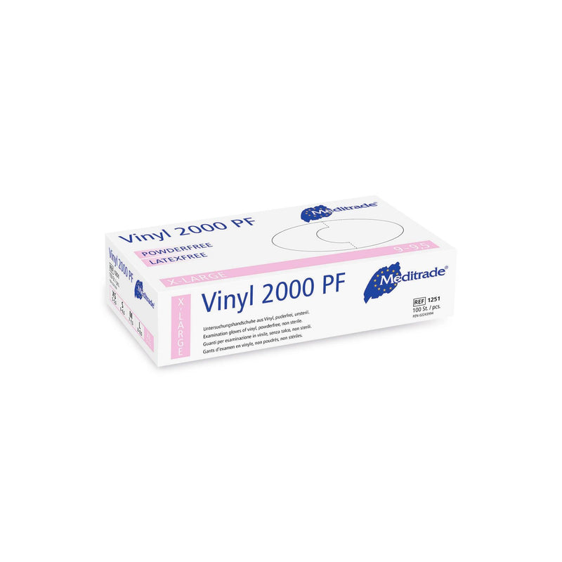 Vinyl 2000 PF
 Untersuchungshandschuh aus Vinyl, puderfrei, X-Large (9), Large (8-8,5), Medium (7-7,5), Small (6-6,5), Small (6-6,5), X-Small (5,5), 1251XL, 
 1251L, 
 1251M, 
 1251S, 
 1251XS - Notemed Medizintechnik 